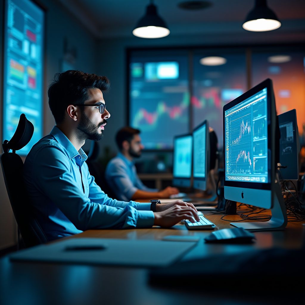 Team di analisti crypto al lavoro